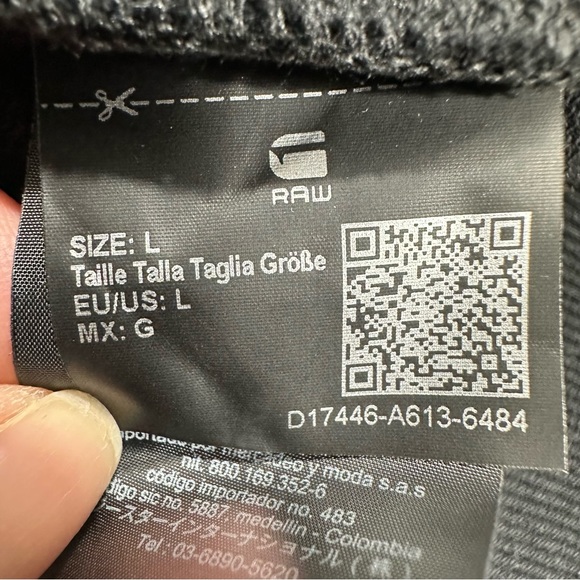 NWT G-Star Raw Mens The Raw Definition Black Cotton knit Sweater Size Large - Picture 10 of 14